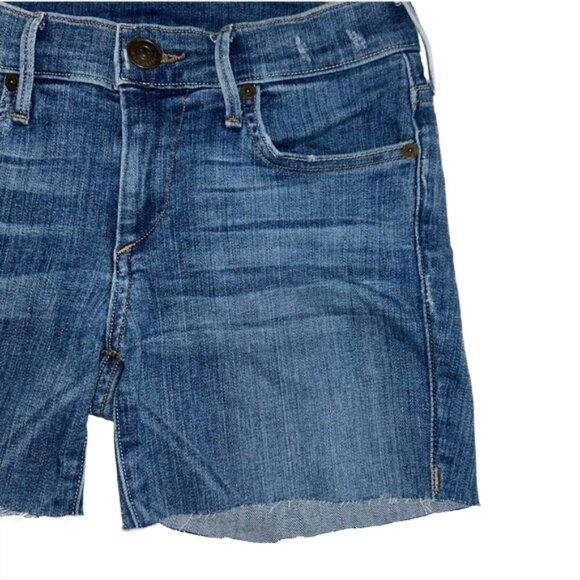 True Religion Cora Women's cut off Distressed Denim Blue Jean Shorts size 25 - Picture 4 of 12